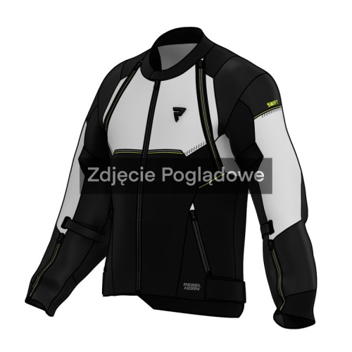 Przejdź do produktu KURTKA MOTOCYKLOWA TEKSTYLNA REBELHORN SWIFT LIGHT GREY FLUO YELLOW