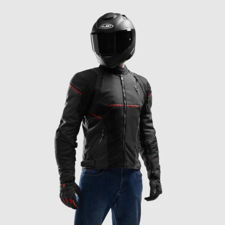 KURTKA MOTOCYKLOWA TEKSTYLNA REBELHORN SWIFT BLACK DARK GREY RED