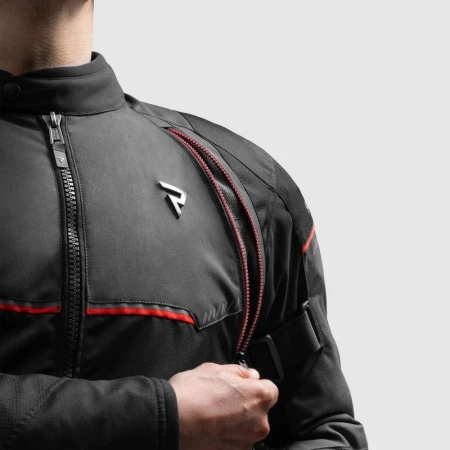 KURTKA MOTOCYKLOWA TEKSTYLNA REBELHORN SWIFT BLACK DARK GREY RED