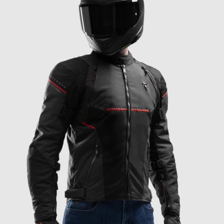 KURTKA MOTOCYKLOWA TEKSTYLNA REBELHORN SWIFT BLACK DARK GREY RED