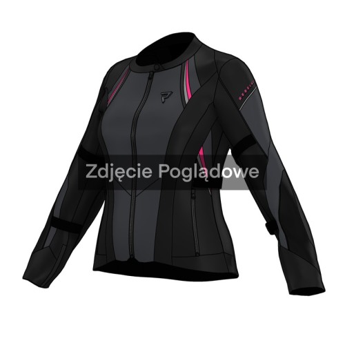 Przejdź do produktu KURTKA MOTOCYKLOWA TEKSTYLNA DAMSKA REBELHORN SWIFT BLACK DARK GREY PINK WXS