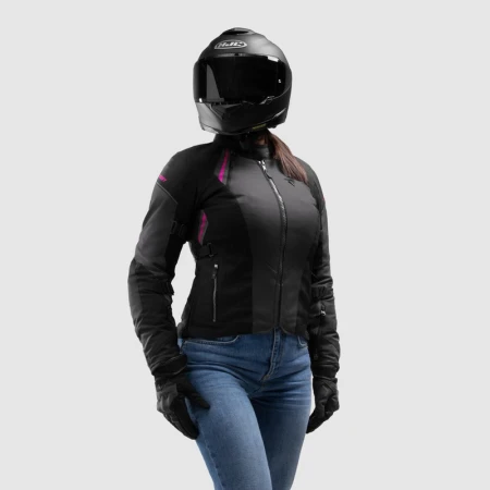 KURTKA MOTOCYKLOWA TEKSTYLNA DAMSKA REBELHORN SWIFT BLACK DARK GREY PINK WXS