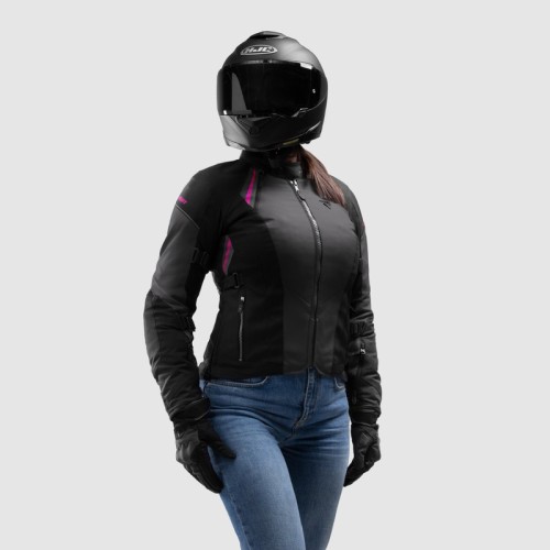 Przejdź do produktu KURTKA MOTOCYKLOWA TEKSTYLNA DAMSKA REBELHORN SWIFT BLACK DARK GREY PINK WXS