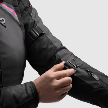KURTKA MOTOCYKLOWA TEKSTYLNA DAMSKA REBELHORN SWIFT BLACK DARK GREY PINK WXS