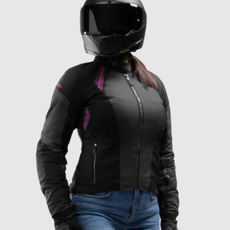 KURTKA MOTOCYKLOWA TEKSTYLNA DAMSKA REBELHORN SWIFT BLACK DARK GREY PINK WXS