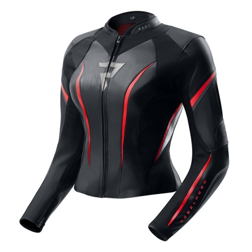 Przejdź do produktu KURTKA MOTOCYKLOWA SKÓRZANA DAMSKA REBELHORN DIVA ST BLACK RED WHITE 