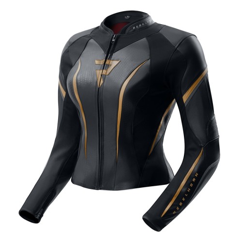 Przejdź do produktu KURTKA MOTOCYKLOWA SKÓRZANA DAMSKA REBELHORN DIVA ST BLACK GOLD