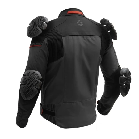 KURTKA MOTOCYKLOWA TEKSTYLNA BROGER GRID BLACK DARK GREY RED