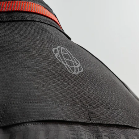 KURTKA MOTOCYKLOWA TEKSTYLNA BROGER GRID BLACK DARK GREY RED