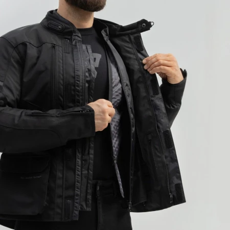 KURTKA MOTOCYKLOWA TEKSTYLNA BROGER OVERLAND BLACK