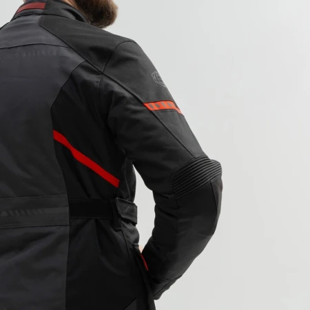 KURTKA MOTOCYKLOWA TEKSTYLNA BROGER OVERLAND BLACK DARK GREY RED