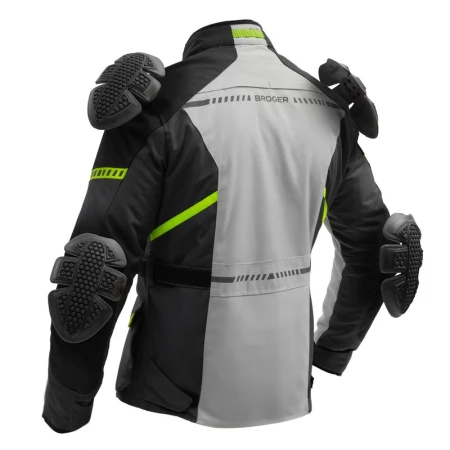 KURTKA MOTOCYKLOWA TEKSTYLNA BROGER OVERLAND BLACK GREY FLUO YELLOW