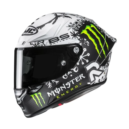 KASK MOTOCYKLOWY HJC RPHA1 V2 CARBON QUARTARARO SNOW DIABLO REPLICA BLACK WHITE