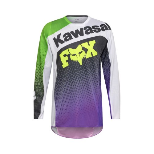 Przejdź do produktu BLUZA MOTOCYKLOWA FOX 180 KAWASAKI PURPLE WHITE