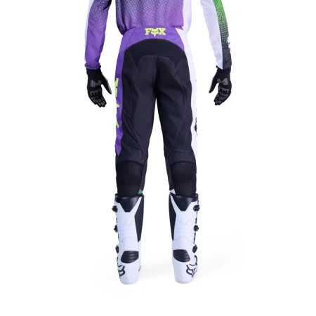 SPODNIE MOTOCYKLOWE FOX 180 KAWASAKI PURPLE WHITE