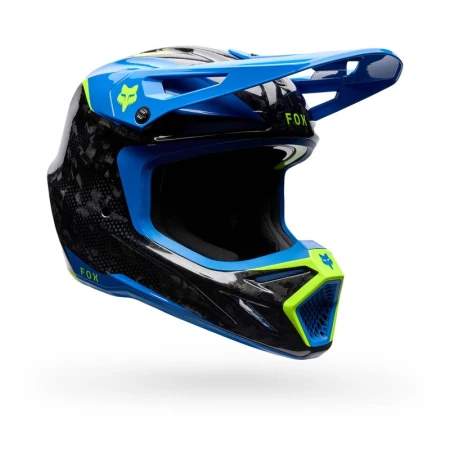 KASK MOTOCYKLOWY FOX V3 RS TACTILE BLUE JEWEL