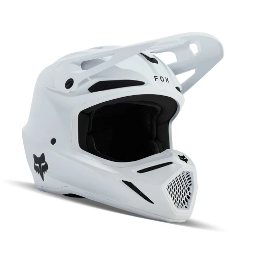 Kask Motocyklowy Off Road Fox Junior V3 SOLID Matte White