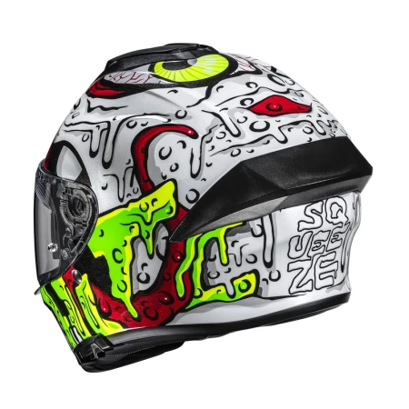 KASK MOTOCYKLOWY HJC C71 SQUEEZE WHITE GREEN