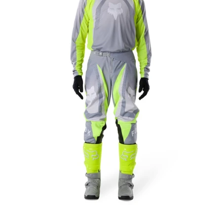 SPODNIE MOTOCYKLOWE FOX 180 FRAME GREY YELLOW