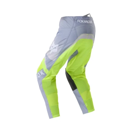 SPODNIE MOTOCYKLOWE JUNIOR FOX 180 FRAME GREY YELLOW 28
