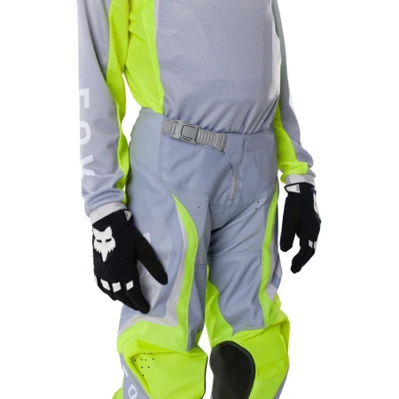 SPODNIE MOTOCYKLOWE JUNIOR FOX 180 FRAME GREY YELLOW 28