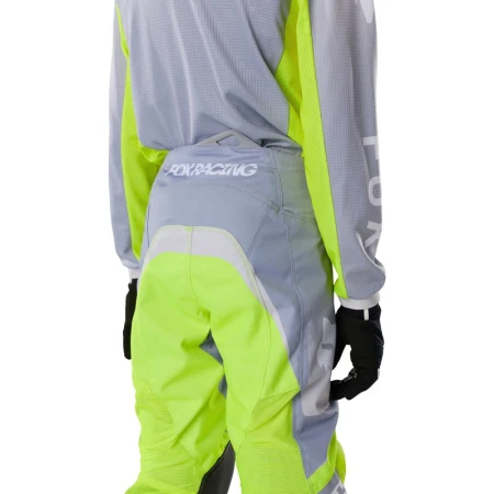 SPODNIE MOTOCYKLOWE JUNIOR FOX 180 FRAME GREY YELLOW 28