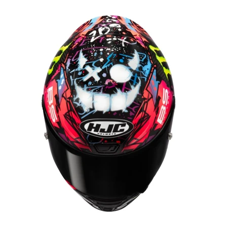 KASK MOTOCYKLOWY HJC RPHA1 V2 CARBON FUNKY DIABLO BLACK RED