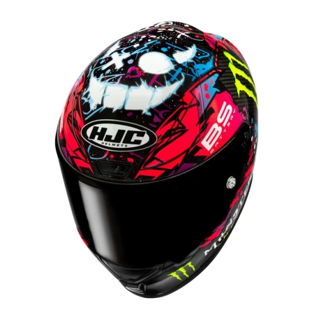 KASK MOTOCYKLOWY HJC RPHA1 V2 CARBON FUNKY DIABLO BLACK RED