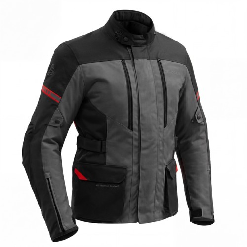 Przejdź do produktu Kurtka Motocyklowa Tekstylna Broger Overland Black Dark Grey Red