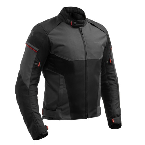 Przejdź do produktu Kurtka Motocyklowa Tekstylna Broger Grid Black Dark Grey Red