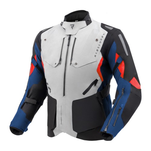 Przejdź do produktu Kurtka Motocyklowa Tekstylna Rebelhorn Hiker 4 Light Grey Blue Red