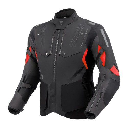 Przejdź do produktu Kurtka Motocyklowa Tekstylna Rebelhorn Hiker 4 Black Dark Grey Red