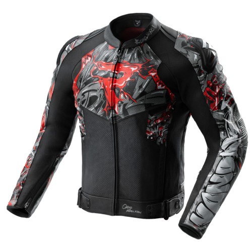 Przejdź do produktu KURTKA MOTOCYKLOWA SKÓRZANA REBELHORN VANDAL 2 CRUZE BLACK DARK GREY RED
