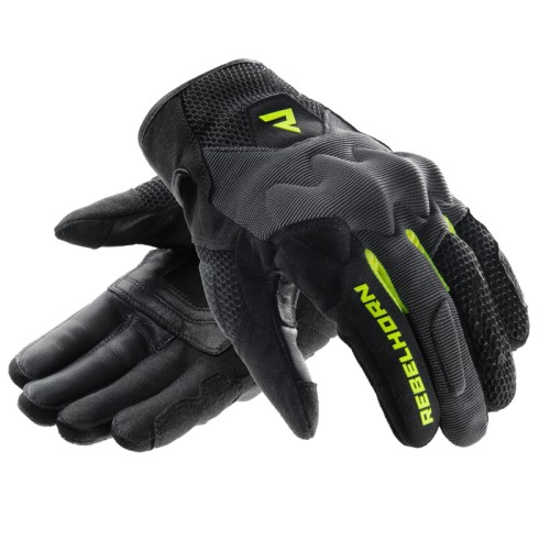 Przejdź do produktu RĘKAWICE MOTOCYKLOWE DAMSKIE REBELHORN CORE BLACK GREY FLUO YELLOW