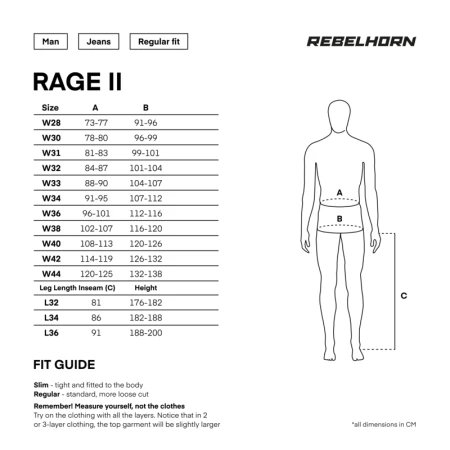 JEANSY MOTOCYKLOWE REBELHORN RAGE 2 TAPERED FIT WASHED BLACK 28/34