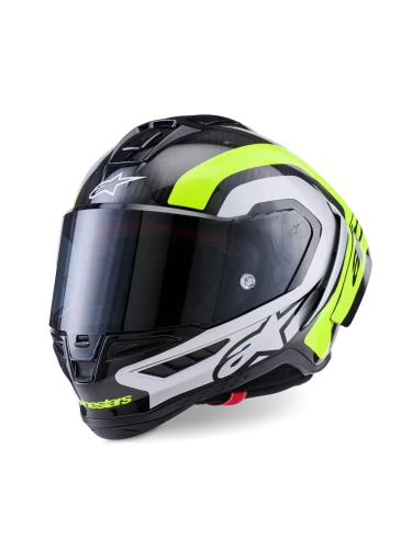 Przejdź do produktu Alpinestars Kask Motocyklowy Integralny Supertech R10 Black Silver Yellow Fluo Glossy