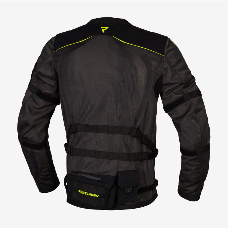 KURTKA TEKSTYLNA REBELHORN BRUTALE DARK GREY/BLACK/FLO YELLOW XS
