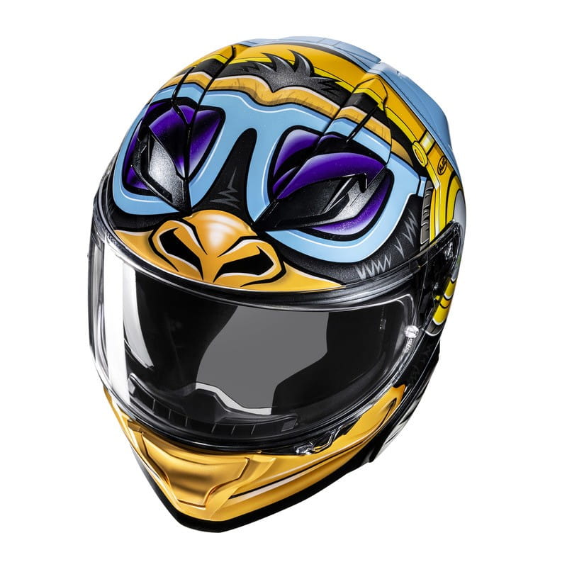 KASK MOTOCYKLOWY HJC F71 MONKEY DJ BLUE ORANGE