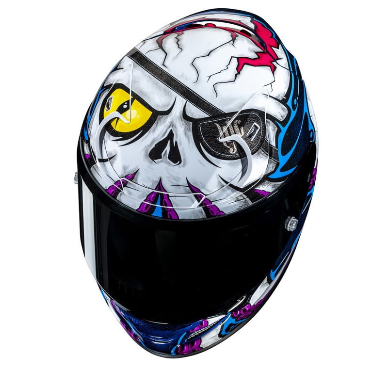 KASK MOTOCYKLOWY HJC RPHA12 KRAKEN WHITE BLUE