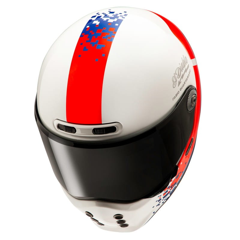 KASK MOTOCYKLOWY HJC V10 FQ20 RETRO WHITE RD BLUE