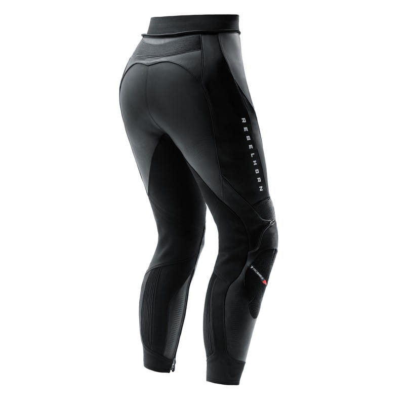 SPODNIE MOTOCYKLOWE SKÓRZANE DAMSKIE REBELHORN DIVA BLACK RED W36