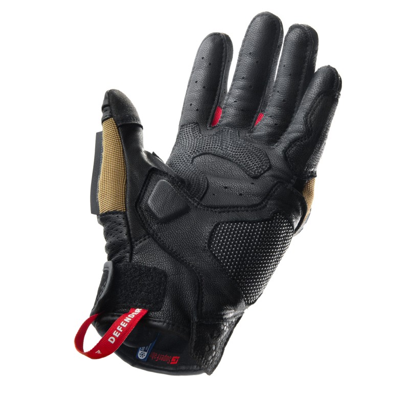 RĘKAWICE MOTOCYKLOWE REBELHORN DEFENDER DESERT BLACK RED
