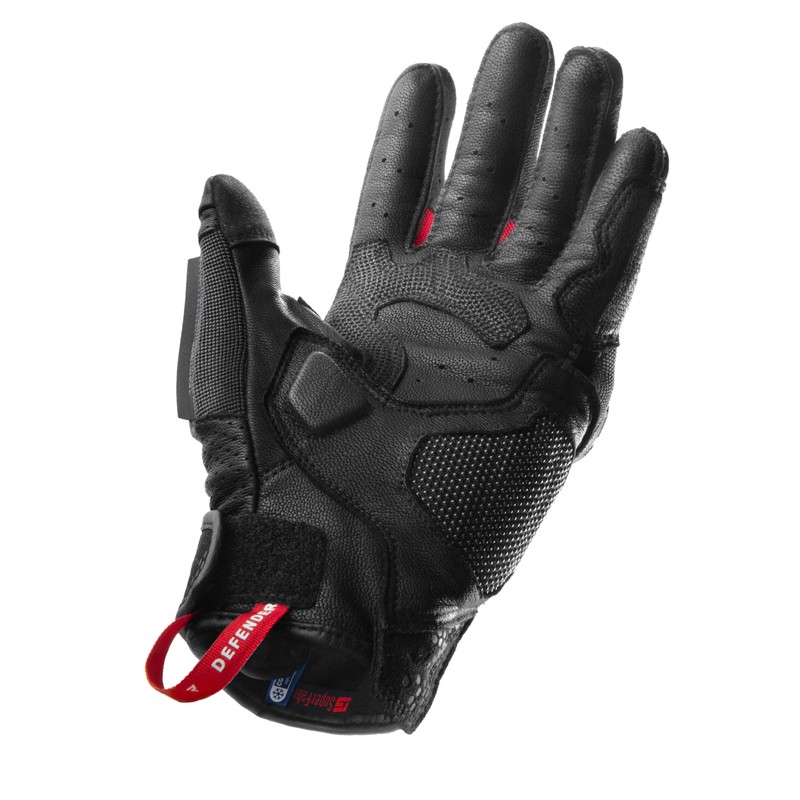 RĘKAWICE MOTOCYKLOWE REBELHORN DEFENDER BLACK RED