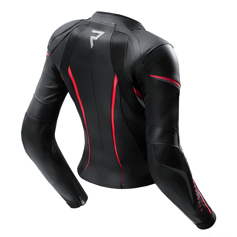 KURTKA MOTOCYKLOWA SKÓRZANA DAMSKA REBELHORN DIVA ST BLACK RED WHITE W32