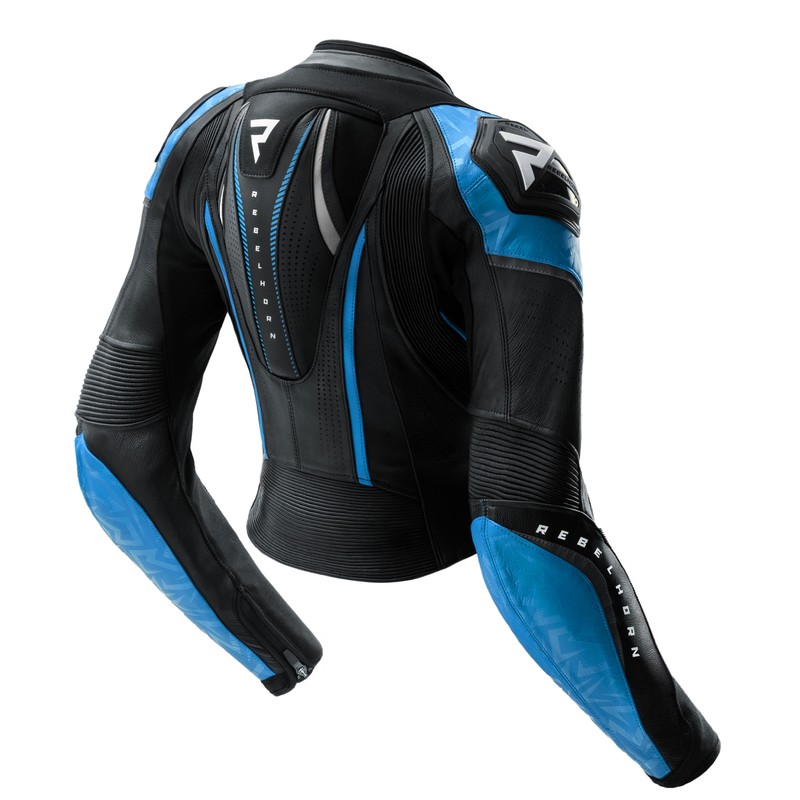 KURTKA MOTOCYKLOWA SKÓRZANA DAMSKA REBELHORN DIVA RS BLACK BLUE W32