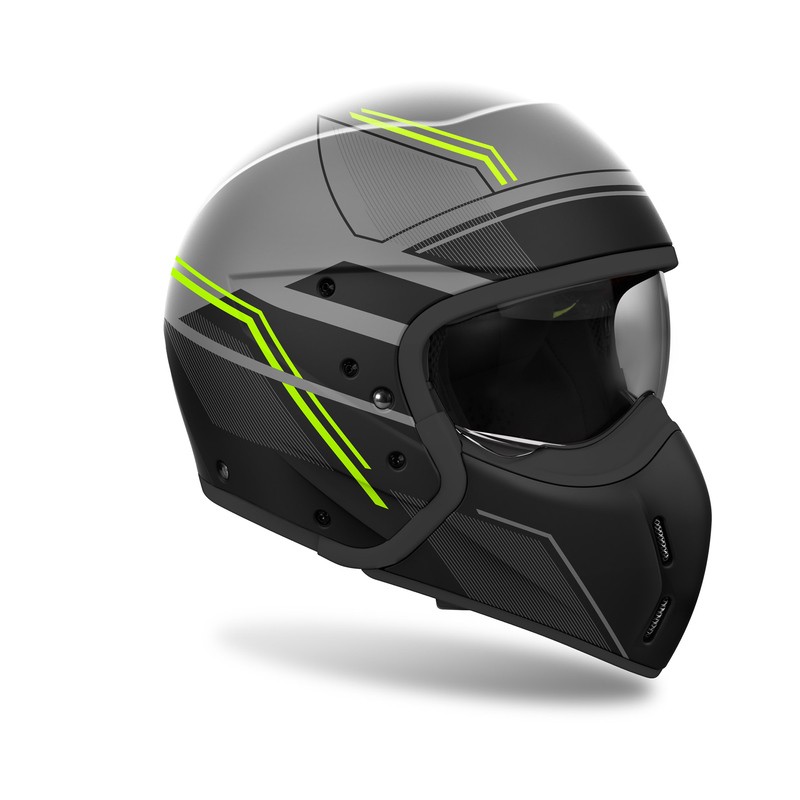 KASK MOTOCYKLOWY AIROH J110 SLIM YELLOW MATT