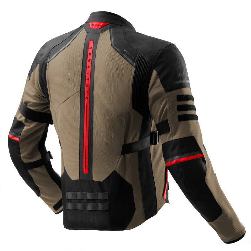 KURTKA MOTOCYKLOWA TEKSTYLNA REBELHORN SCANDAL 3 DESERT BLACK RED