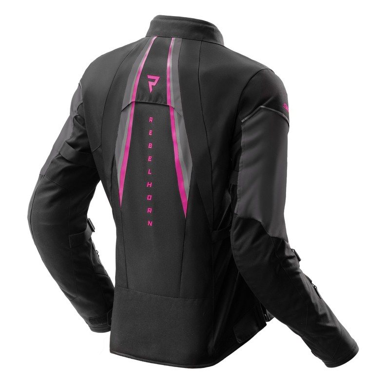 KURTKA MOTOCYKLOWA TEKSTYLNA DAMSKA REBELHORN SWIFT BLACK DARK GREY PINK WXS