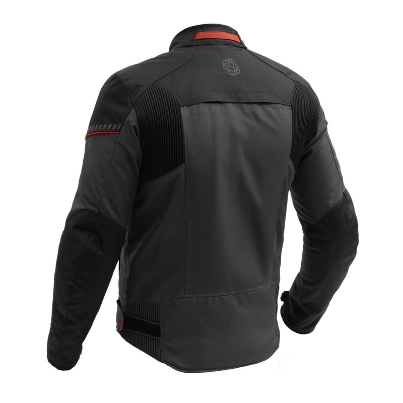 KURTKA MOTOCYKLOWA TEKSTYLNA BROGER GRID BLACK DARK GREY RED