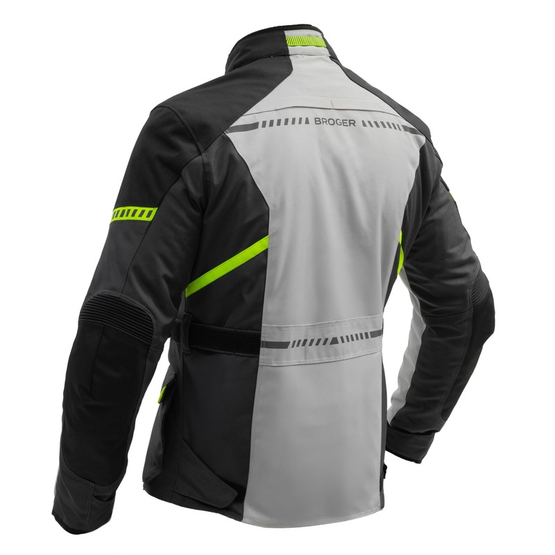 KURTKA MOTOCYKLOWA TEKSTYLNA BROGER OVERLAND BLACK GREY FLUO YELLOW